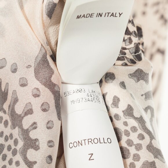 Brunello Cucinelli SS/20 Cream Printed Silk Tiered Mini Dress - Picture 14 of 14